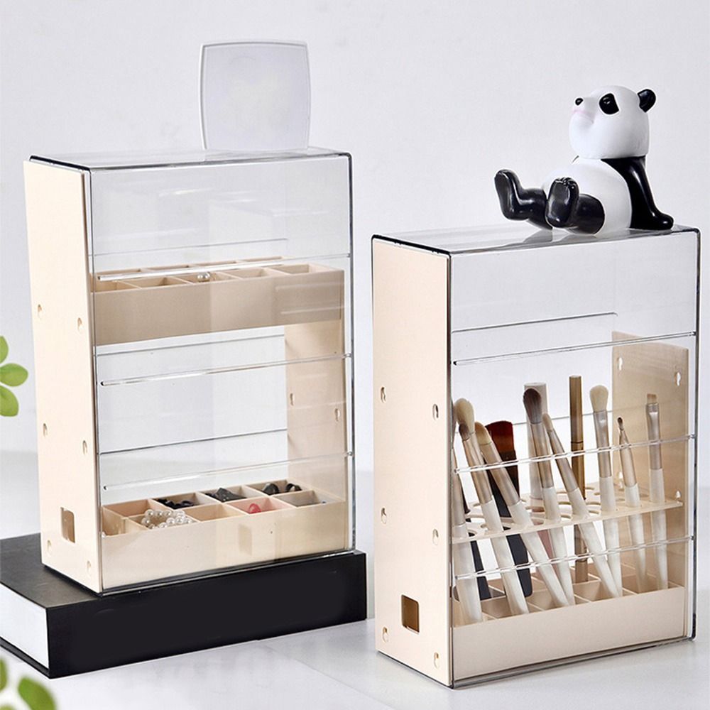 Dustproof Cosmetic Brush Organizer Transparent Jewelry Storage Box Lipstick Display Rack Desktop Beige-Style B
Dustproof Cosmetic Brush Organizer Transparent Jewelry Storage Box Lipstick Display Rack Desktop Beige-Style B