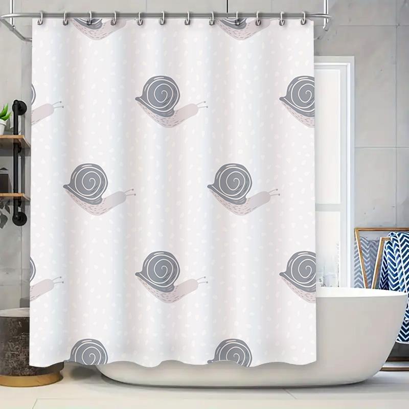 Snail Printed Shower Curtain White Polka Dot Water Resistant Fabric For Bathroom Decorations. W60H190(CM)-1 Pcs
Snail Printed Shower Curtain White Polka Dot Water Resistant Fabric For Bathroom Decorations. W60H190(CM)-1 Pcs