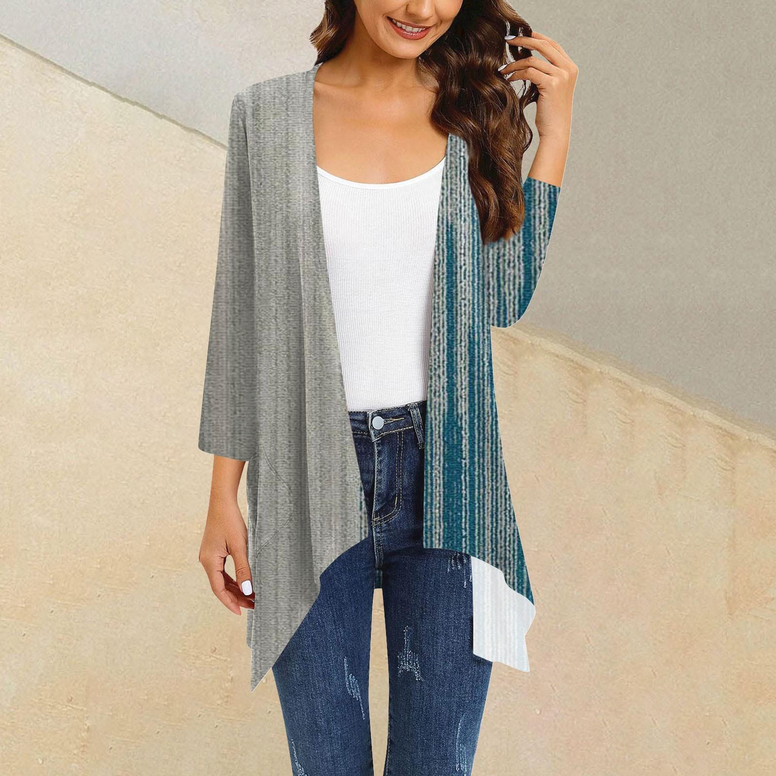Women s Gradient Print Irregular Three-quarter Sleeve Cardigan With Pocket Jacket M синий
Women s Gradient Print Irregular Three-quarter Sleeve Cardigan With Pocket Jacket M синий
