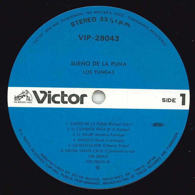 LP Record LOS YUNGAS - Sueno De La Puna VIP28043 VICTOR Japan Obi World Music Used
LP Record LOS YUNGAS - Sueno De La Puna VIP28043 VICTOR Japan Obi World Music Used