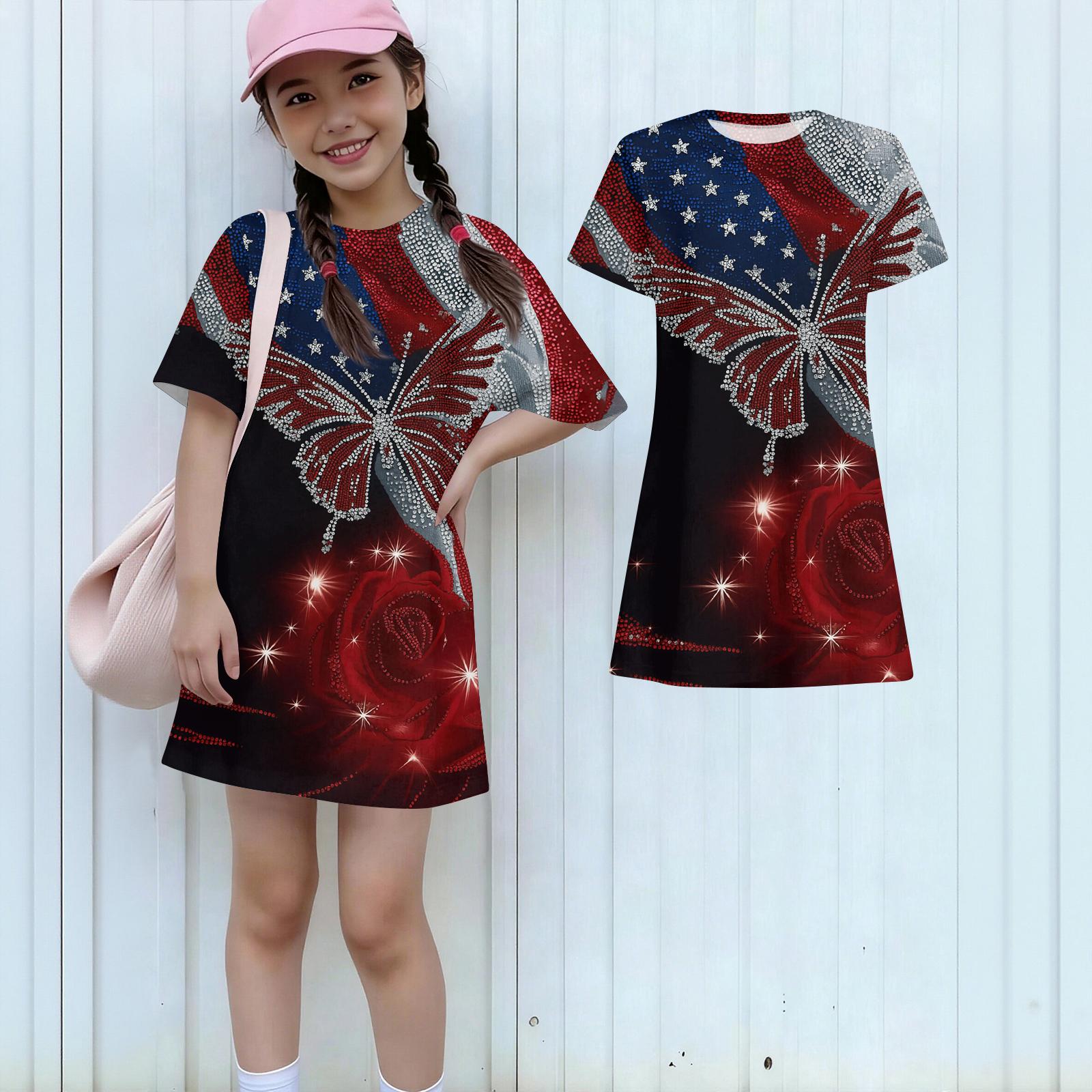 Girls Independence Day Print Casual Dress Kids Loose Round Neck Short Sleeve Thin Sundress 160 кавун червоний колір
Girls Independence Day Print Casual Dress Kids Loose Round Neck Short Sleeve Thin Sundress 160 кавун червоний колір