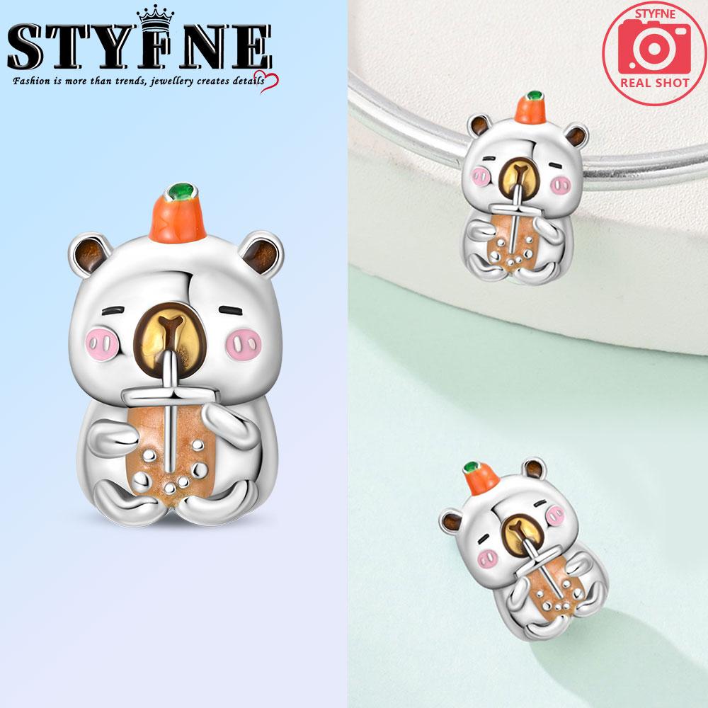 Pet Series Beads Brown And White Capybara Bear Drinking Milk Tea Charm Bangle Fit Metal Women S Necklace Make your own Accessory Gift Elegant Fashion
Pet Series Beads Brown And White Capybara Bear Drinking Milk Tea Charm Bangle Fit Metal Women S Necklace Make your own Accessory Gift Elegant Fashion