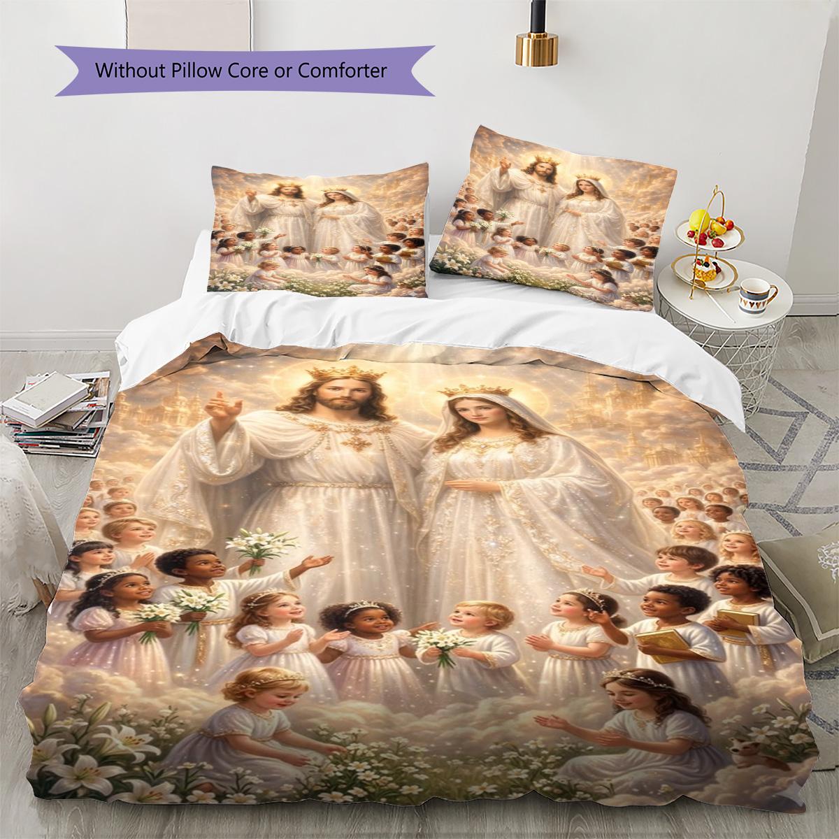 Our Lady and Child Pattern Bedding Quilt Set Quilt Cover Pillowcase Home Decoration Birthday Gift (1 * duvet cover + 2 * pillowcase, without core) 135x200cm
Our Lady and Child Pattern Bedding Quilt Set Quilt Cover Pillowcase Home Decoration Birthday Gift (1 * duvet cover + 2 * pillowcase, without core) 135x200cm