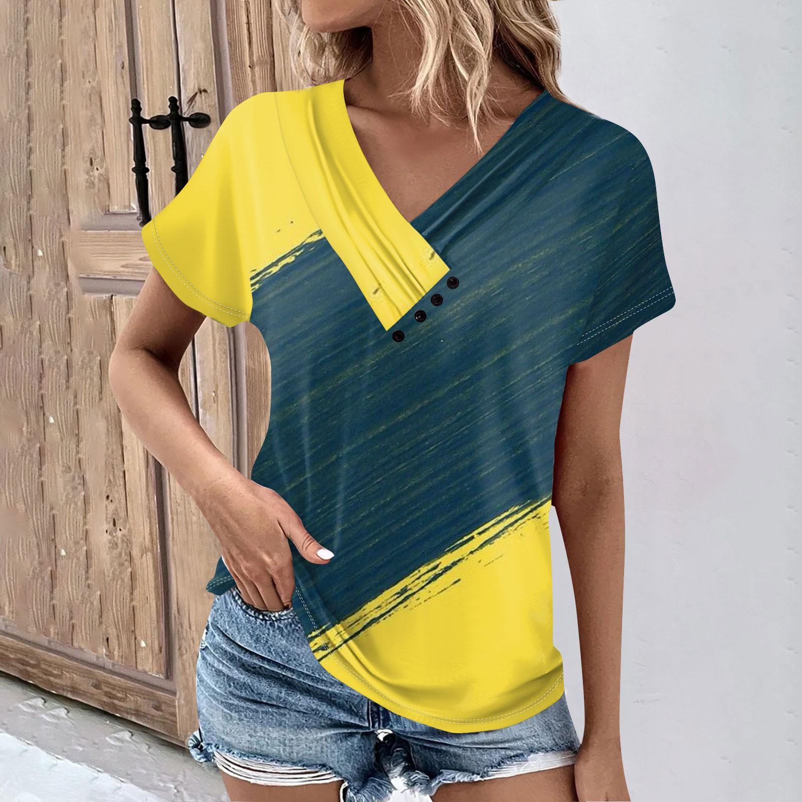 Женская весенне-летняя модная футболка с принтом в стиле ретро, плиссированный топ на пуговицах с v-образным вырезом и короткими рукавами XXL
Женская весенне-летняя модная футболка с принтом в стиле ретро, плиссированный топ на пуговицах с v-образным вырезом и короткими рукавами XXL