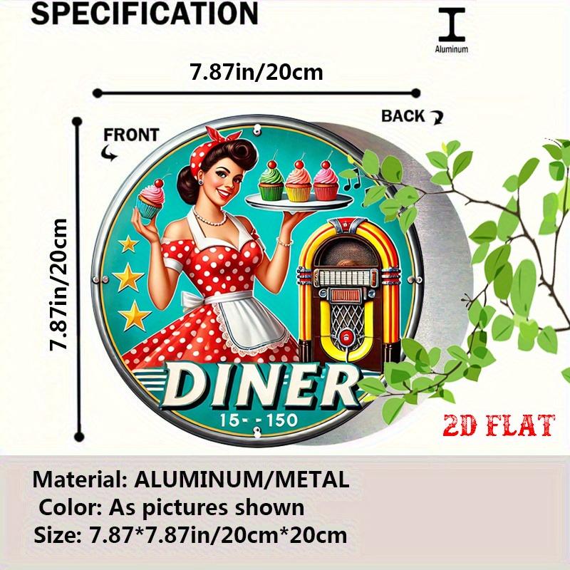 Vintage Diner Pin Up Girl Cupcakes Jukebox Round Aluminum Sign Plaque xcm For Farm Home Wall Decor 20x30cm(7.8x11.8inch)
Vintage Diner Pin Up Girl Cupcakes Jukebox Round Aluminum Sign Plaque xcm For Farm Home Wall Decor 20x30cm(7.8x11.8inch)