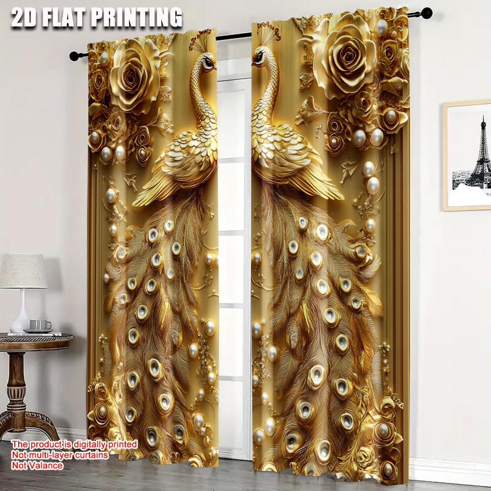 Popular Curtain Panels Plane Printing Golden Peacock Durable Polyester Without Rod Holiday Ldeal Kitchen Set Of 2 Elegant Made Washable Ready W100*H70(CM)-Rod Pocket&1PCS
Popular Curtain Panels Plane Printing Golden Peacock Durable Polyester Without Rod Holiday Ldeal Kitchen Set Of 2 Elegant Made Washable Ready W100*H70(CM)-Rod Pocket&1PCS