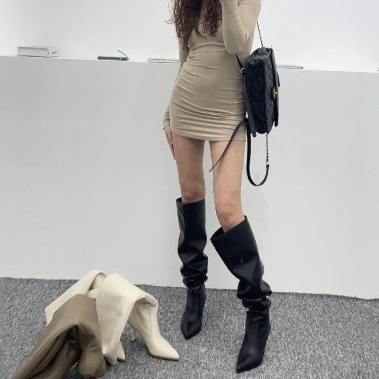 Spicy Girl Wide Boots New Large Circumferential Women s with Sharp Toe Thin HeelsSlim HeelsStacked Boots Large Size Long Boots 39 чорний
Spicy Girl Wide Boots New Large Circumferential Women s with Sharp Toe Thin HeelsSlim HeelsStacked Boots Large Size Long Boots 39 чорний