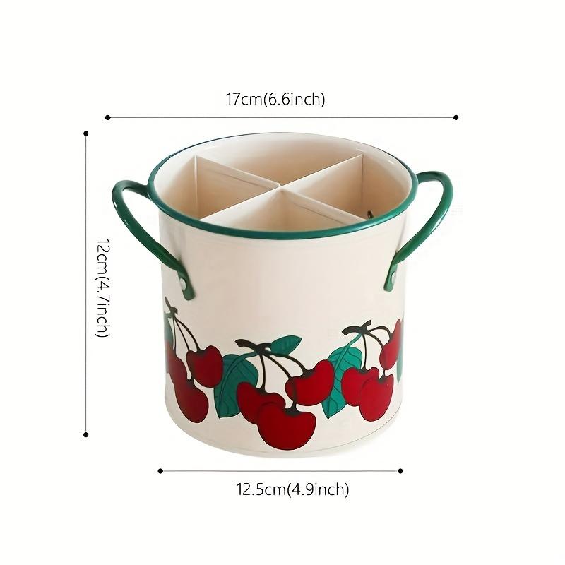 Винтажное ведро для столовых приборов с вишней, бытовая кухонная подставка для палочек для еды, подставка для ножей и вилок, креативное
Винтажное ведро для столовых приборов с вишней, бытовая кухонная подставка для палочек для еды, подставка для ножей и вилок, креативное