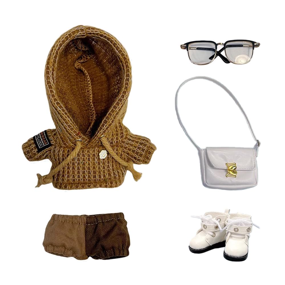 niannyyhouse 10cm 15cm 20cm Plush Clothes Wool Parka Pants Backpack Glasses Leather Shoes Color Block Suit Cotton Doll Clothes Dress Up (Brown-20cm)
niannyyhouse 10cm 15cm 20cm Plush Clothes Wool Parka Pants Backpack Glasses Leather Shoes Color Block Suit Cotton Doll Clothes Dress Up (Brown-20cm)