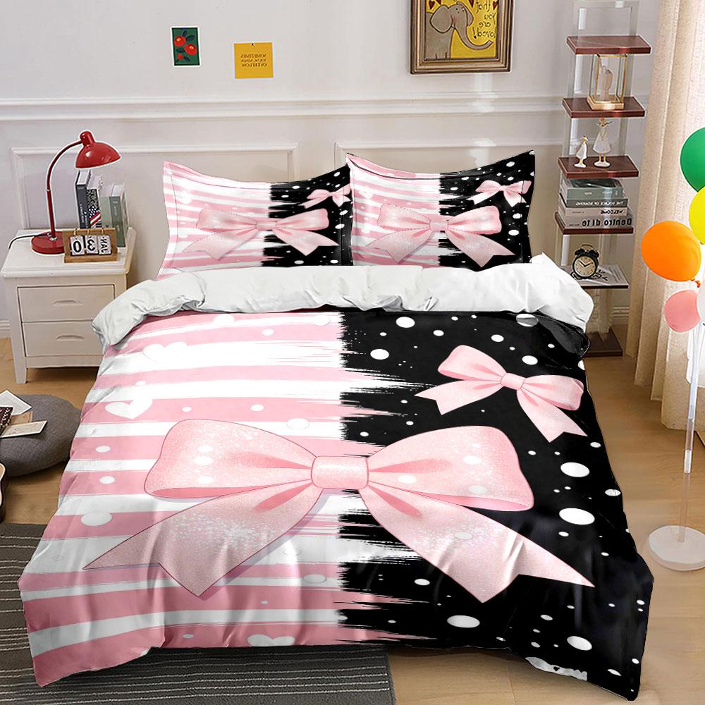 Pink bows, stripes, dots. Bedding sets Duvet cover sets Duvet covers Pillowcases(1 * Duvet Cover 2 * Pillowcases, without duvet insert) 135x200cm
Pink bows, stripes, dots. Bedding sets Duvet cover sets Duvet covers Pillowcases(1 * Duvet Cover 2 * Pillowcases, without duvet insert) 135x200cm