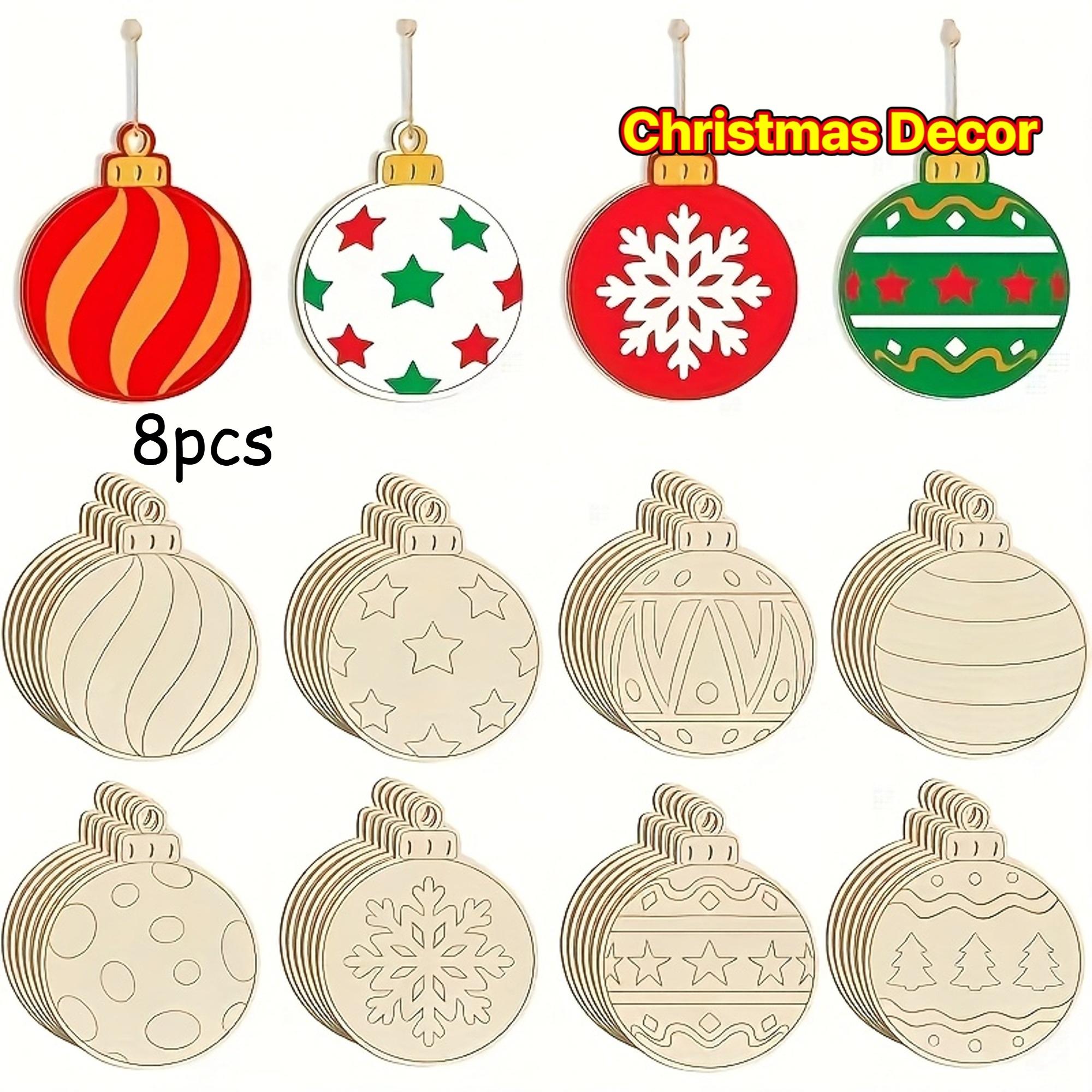 8/16pcs Creative Wooden Christmas Ornaments, DIY Painting Crafts - 4 Designs with Twine Rope Decoration. Christmas Ornaments
8/16pcs Creative Wooden Christmas Ornaments, DIY Painting Crafts - 4 Designs with Twine Rope Decoration. Christmas Ornaments