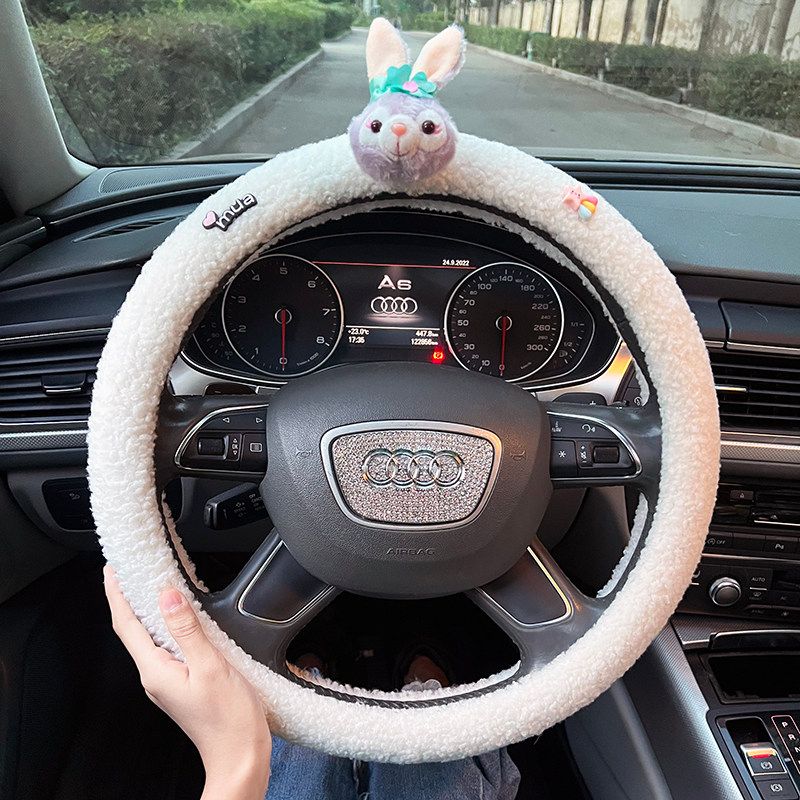 Car Steering Wheel Cover Winter Female Lamb Wool Cartoon Cute Internet Celebrity White Warm Non-Slip Non-Shedding Universal Handle Cover White Lambswool - 3D Purple Rabbit
Car Steering Wheel Cover Winter Female Lamb Wool Cartoon Cute Internet Celebrity White Warm Non-Slip Non-Shedding Universal Handle Cover White Lambswool - 3D Purple Rabbit