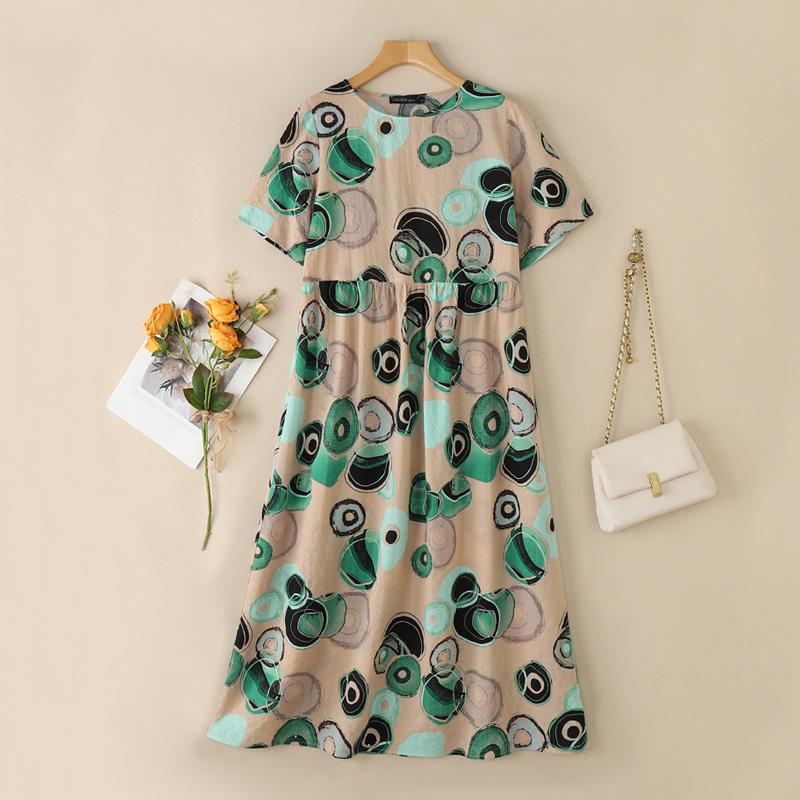 ZANZEA Женское летнее платье с круглым вырезом, свободное, с коротким рукавом и принтом 4XL зелёный
ZANZEA Женское летнее платье с круглым вырезом, свободное, с коротким рукавом и принтом 4XL зелёный