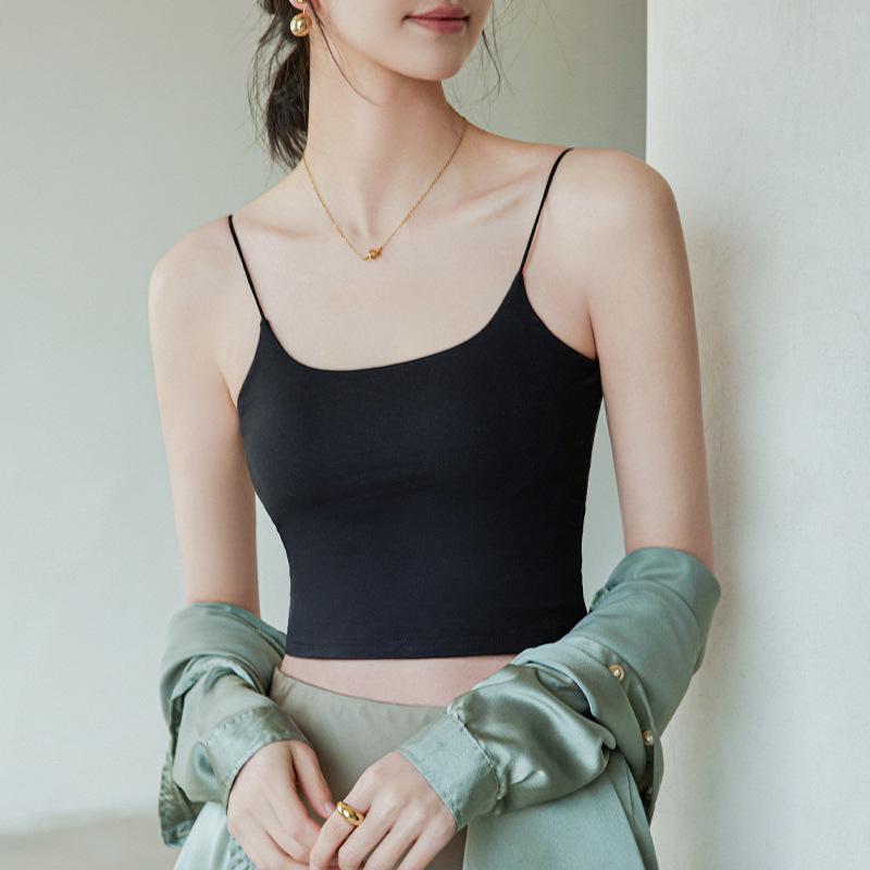 Женский летний топ-майка на бретелях с противоскользящим эффектом, с нагрудными вкладышами, тонкими бретелями, боковой поддержкой, квадратным вырезом и бесшовным дизайном красивой спины. M (45kg-55kg) чёрный
Женский летний топ-майка на бретелях с противоскользящим эффектом, с нагрудными вкладышами, тонкими бретелями, боковой поддержкой, квадратным вырезом и бесшовным дизайном красивой спины. M (45kg-55kg) чёрный