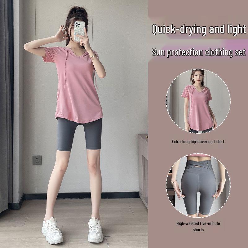 Women s Quick-Dry Summer Fitness Outfit: Loose T-Shirt & 5-Point Yoga Pants for Running & Yoga Small
Women s Quick-Dry Summer Fitness Outfit: Loose T-Shirt & 5-Point Yoga Pants for Running & Yoga Small