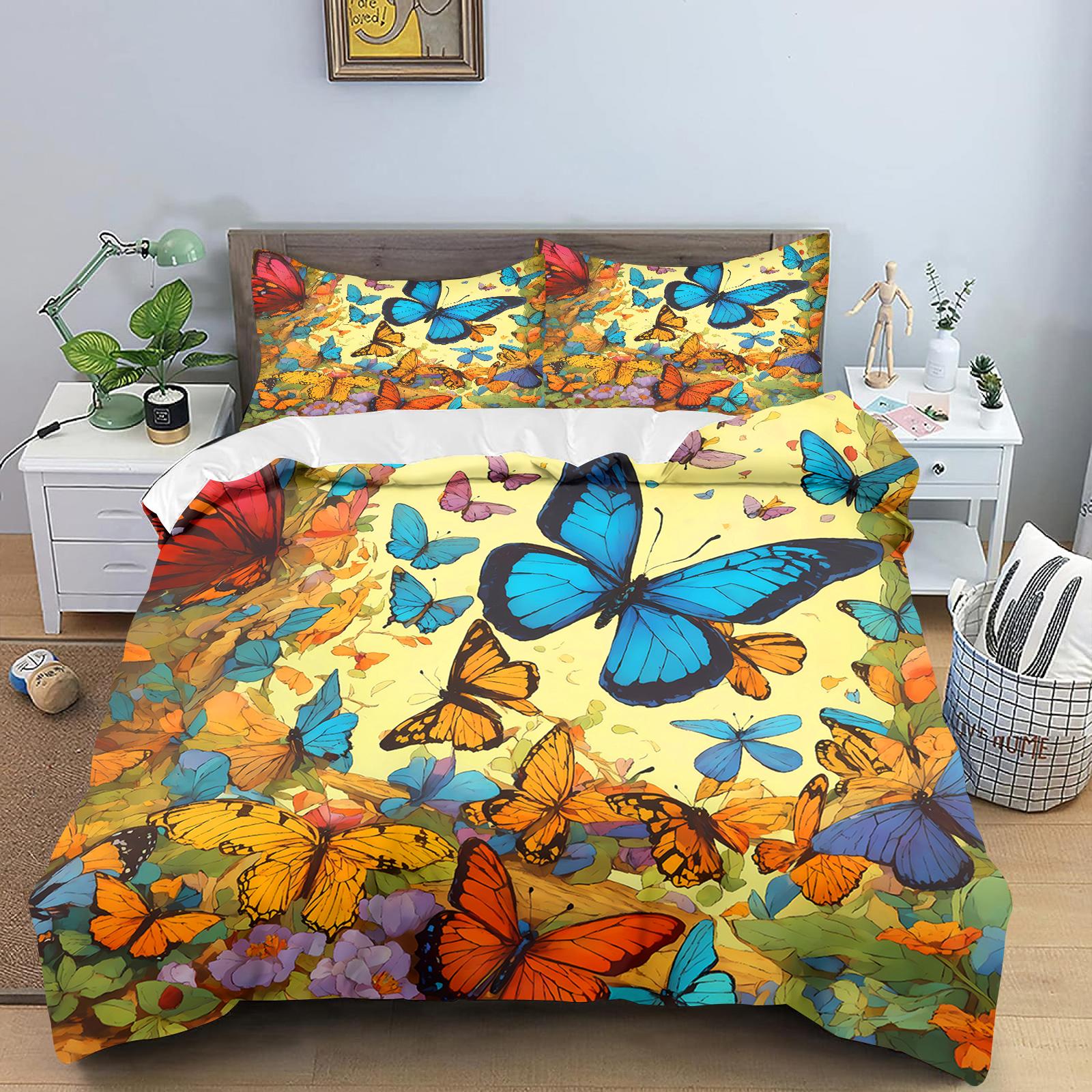 Butterfly Anime Home Bedroom Comforte Nordic polyester material, suitable for children and adults, 2/3-piece set 135x200cm
Butterfly Anime Home Bedroom Comforte Nordic polyester material, suitable for children and adults, 2/3-piece set 135x200cm