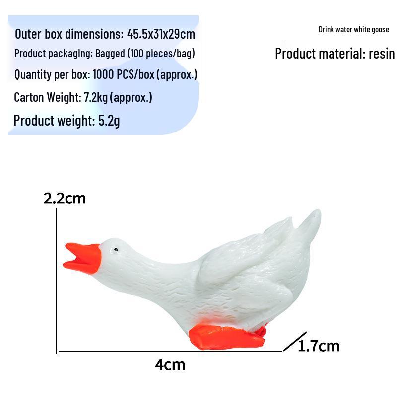 Fluorescent White Resin Goose Ornament for Aquarium Decor
Fluorescent White Resin Goose Ornament for Aquarium Decor