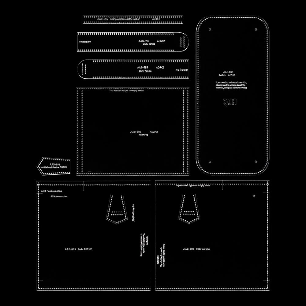 1 set of quilting design acrylic templates, DIY manual molds , transparent acrylic material, only templates, non leather pieces
1 set of quilting design acrylic templates, DIY manual molds , transparent acrylic material, only templates, non leather pieces