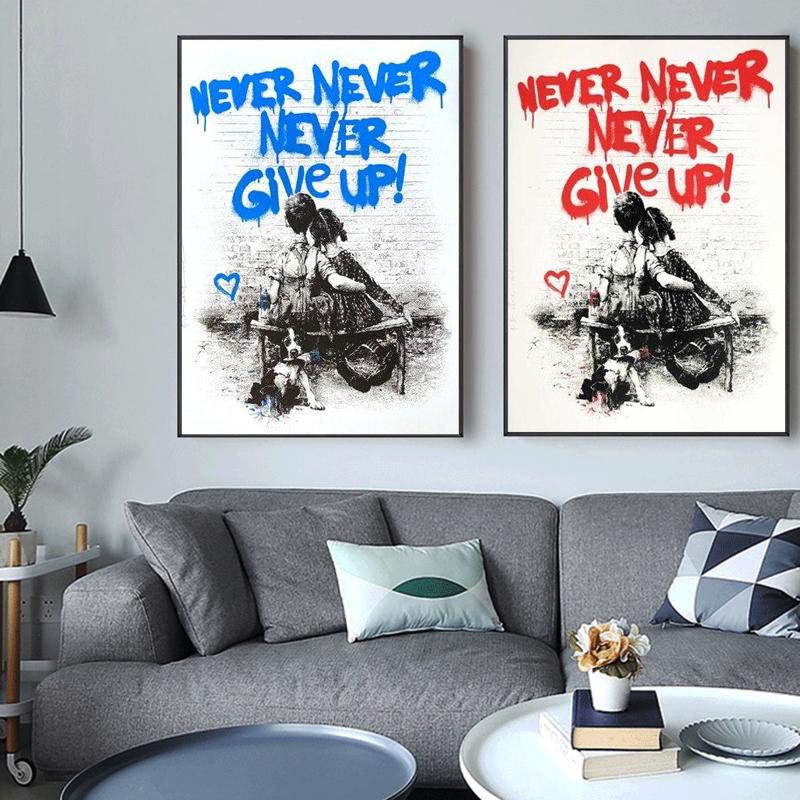 Современный Bansky Never Give Up Холст Картина Граффити Художественные постеры и принты Настенная картина для украшения гостиной Cuadros
Современный Bansky Never Give Up Холст Картина Граффити Художественные постеры и принты Настенная картина для украшения гостиной Cuadros