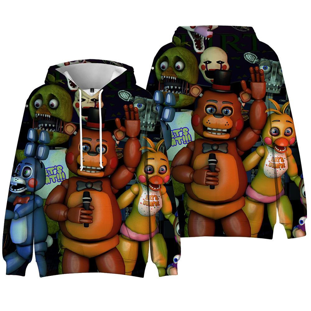 Мода для поклонников Five Nights at Freddy s Толстовка с графическим принтом на открытом воздухе Спорт Косплей Пуловеры Толстовка с капюшоном Косплей Костюм
Мода для поклонников Five Nights at Freddy s Толстовка с графическим принтом на открытом воздухе Спорт Косплей Пуловеры Толстовка с капюшоном Косплей Костюм