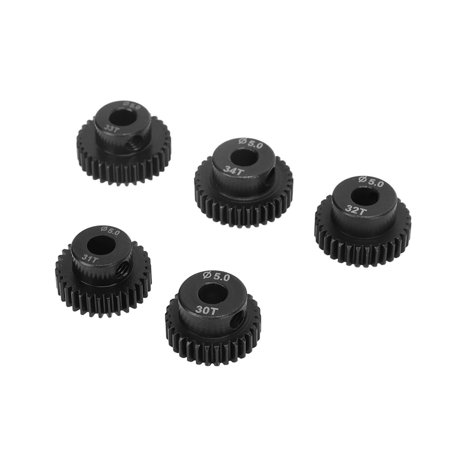 5 Pcs RC Pinion Gear Set 30T 31T 32T 33T 34T High Hardness 48DP 5.0mm Low Noise RC Accessories with Set Screws for 1:10 RC Car
5 Pcs RC Pinion Gear Set 30T 31T 32T 33T 34T High Hardness 48DP 5.0mm Low Noise RC Accessories with Set Screws for 1:10 RC Car