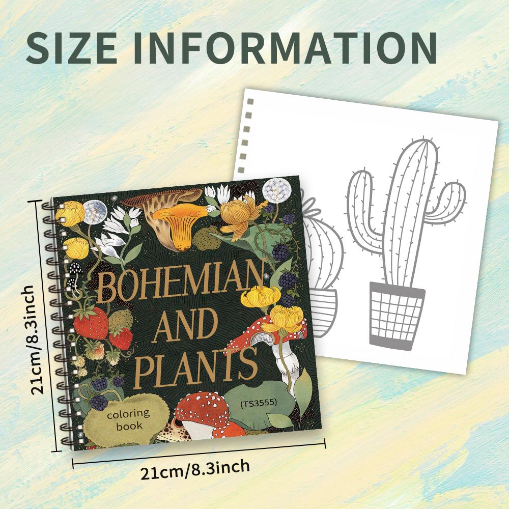 Bohemian-style potted plant coloring book, teenagers, various patterns, 100g heavy paper, stress relief, birthday gift
Bohemian-style potted plant coloring book, teenagers, various patterns, 100g heavy paper, stress relief, birthday gift