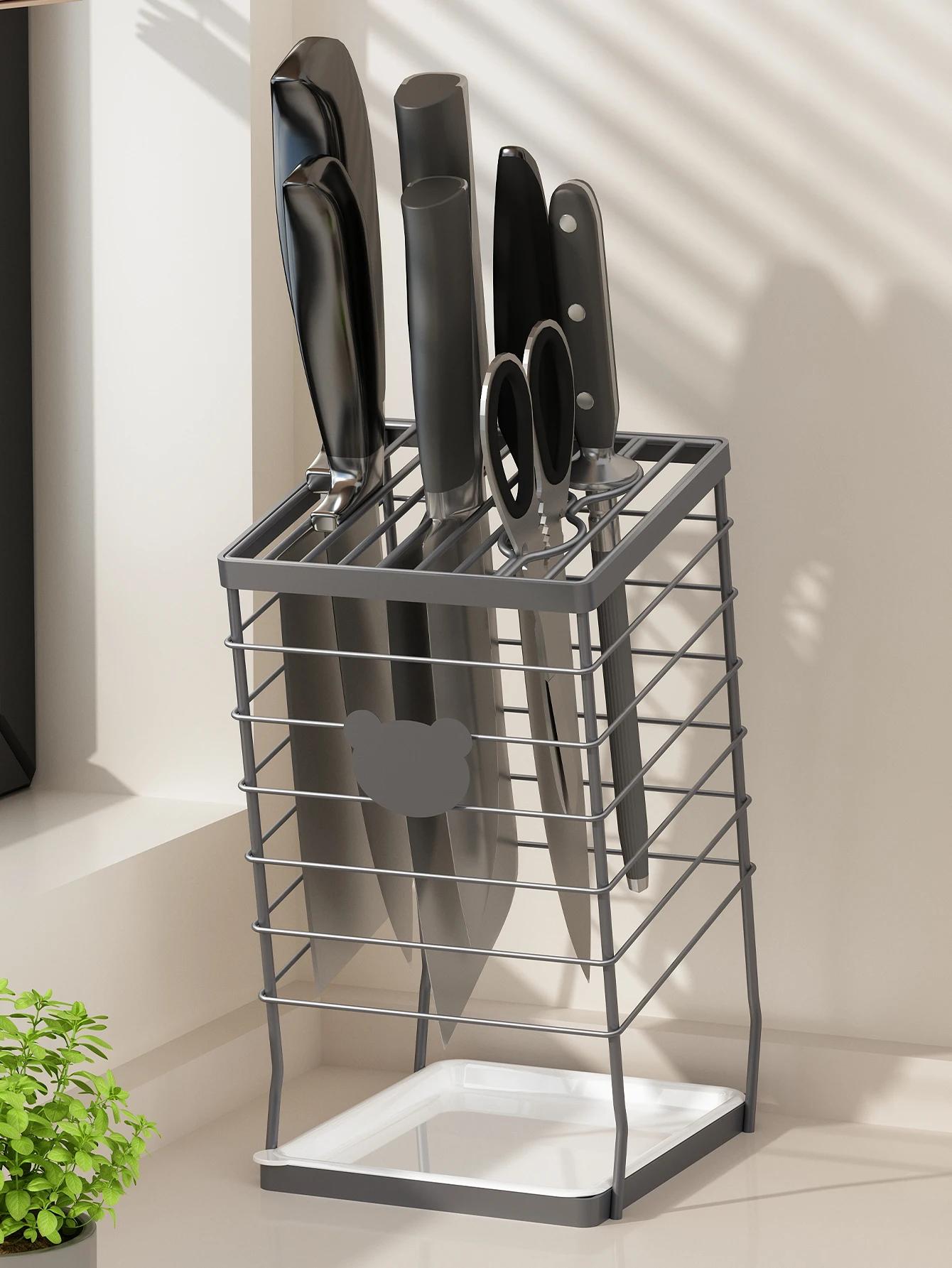 Universal Knife Organizer Stainless Steel Kitchen Drainage Vegetable Knife Holder Storage Rack With Detachable Drain Tray
Universal Knife Organizer Stainless Steel Kitchen Drainage Vegetable Knife Holder Storage Rack With Detachable Drain Tray
