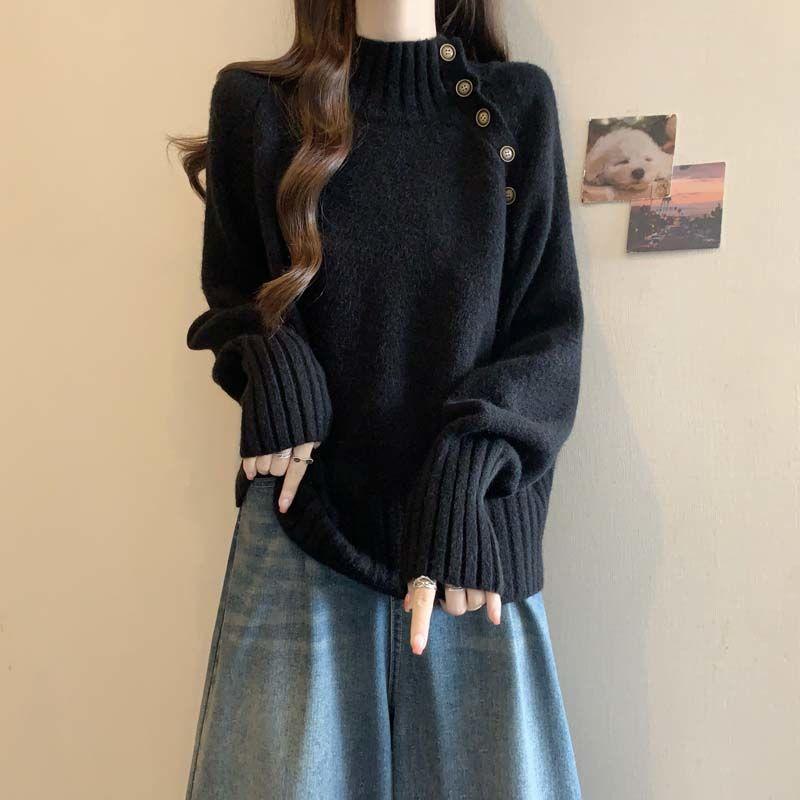 Женский свитер с высоким воротником большого размера, свободного кроя, модный, универсальный, с длинным рукавом, базовый слой, вязаный топ 2XL чёрный
Женский свитер с высоким воротником большого размера, свободного кроя, модный, универсальный, с длинным рукавом, базовый слой, вязаный топ 2XL чёрный