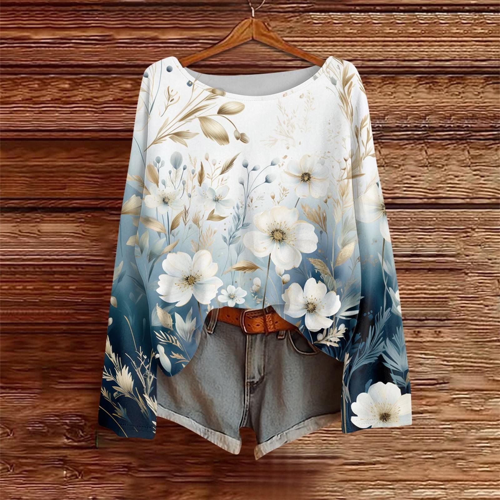 Long Sleeve Shirts For Women Print Graphic Tees Blouses Casual Plus Size Basic Tops Pullover XXL синий
Long Sleeve Shirts For Women Print Graphic Tees Blouses Casual Plus Size Basic Tops Pullover XXL синий