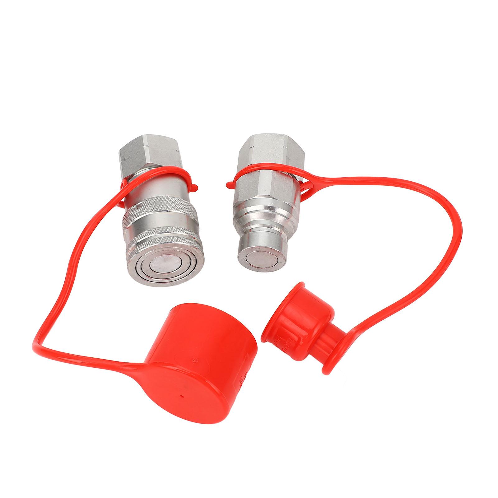 2PCS Hydraulic Couplings with Dust Caps 3/4 NPT Thread Flat Face Quick Connect Fittings for Skip Ste
2PCS Hydraulic Couplings with Dust Caps 3/4 NPT Thread Flat Face Quick Connect Fittings for Skip Ste