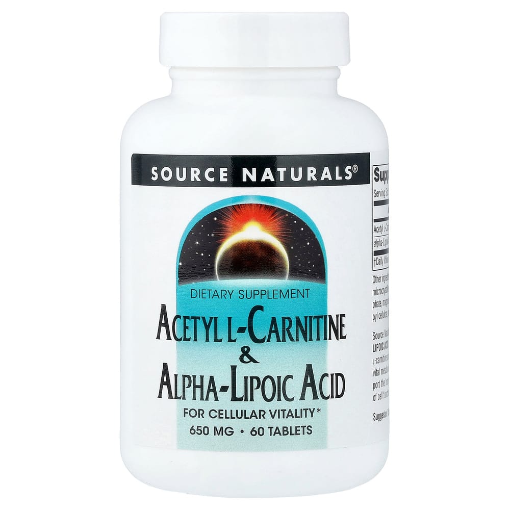 Source Naturals Acetyl-L-Carnitine & Alpha-Lipoic Acid 650mg, 60 Tablets 60 pcs - 1 ea
Source Naturals Acetyl-L-Carnitine & Alpha-Lipoic Acid 650mg, 60 Tablets 60 pcs - 1 ea