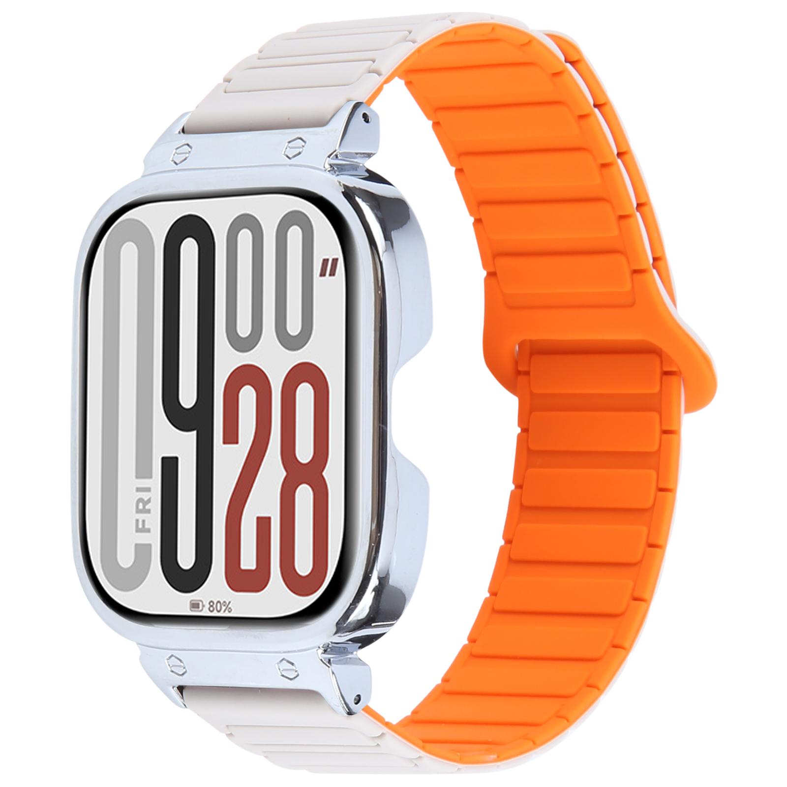 For Xiaomi Redmi Watch 5/4 Metal Silver Frame Integrated Magnetic Silicone Watch Band Wine Red+Black
For Xiaomi Redmi Watch 5/4 Metal Silver Frame Integrated Magnetic Silicone Watch Band Wine Red+Black