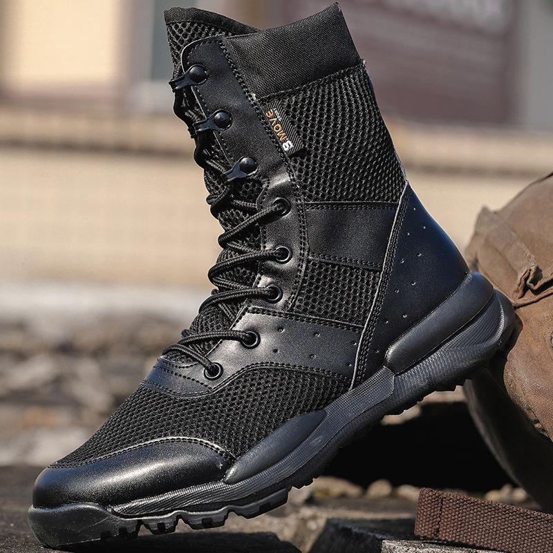 Summer Desert High-Top Tactical Boots: Shock-Absorbing, Lightweight, Breathable Combat Boots for Men & Women 39
Summer Desert High-Top Tactical Boots: Shock-Absorbing, Lightweight, Breathable Combat Boots for Men & Women 39