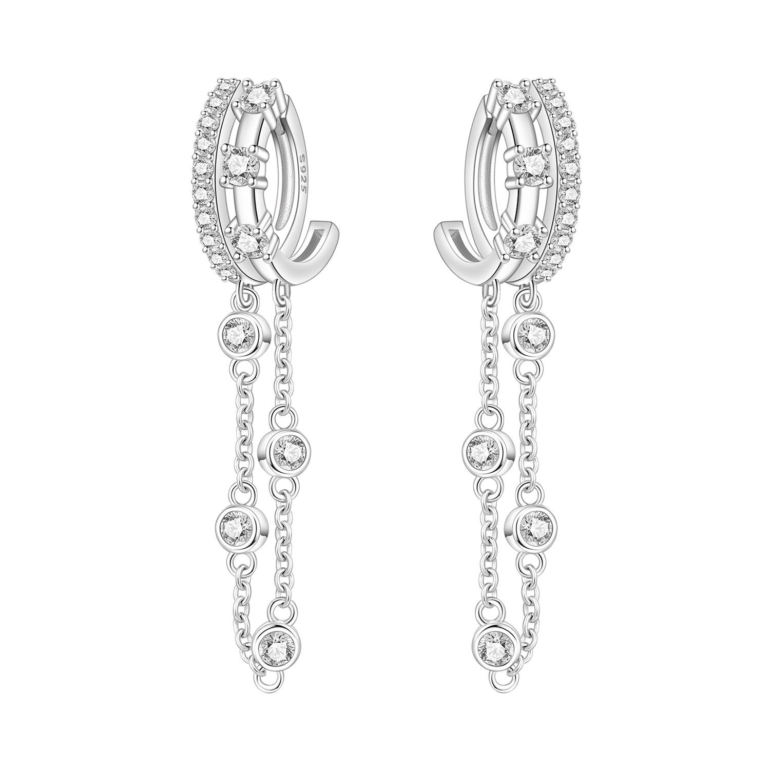 925 Silver Double Layered Tassel Drop Earrings Women Earrings Charm Fashion Versatile Party Jewelry Gifts
925 Silver Double Layered Tassel Drop Earrings Women Earrings Charm Fashion Versatile Party Jewelry Gifts