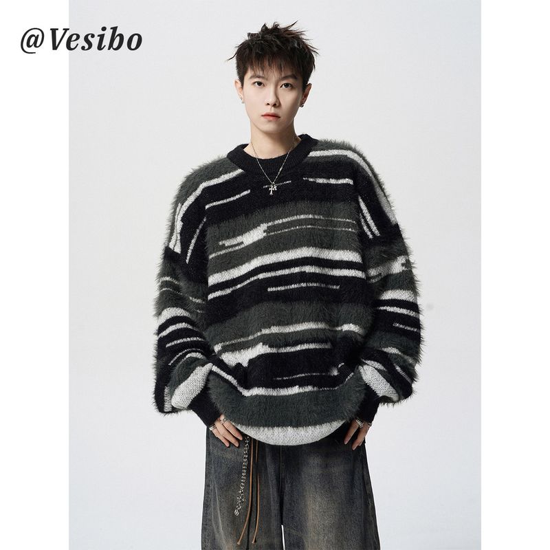 Original Contrast Color Stripes Sweater men s winter American lazy style of the Trendy of the Couple of the Loose of the Knitwear of the Tops. Black XL
Original Contrast Color Stripes Sweater men s winter American lazy style of the Trendy of the Couple of the Loose of the Knitwear of the Tops. Black XL
