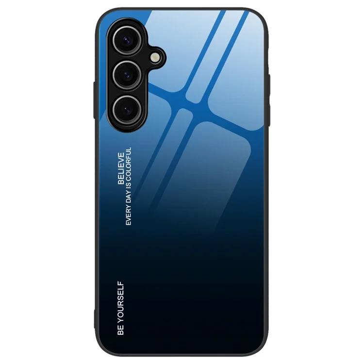 For Samsung Galaxy S24 FE Gradient Color Phone Case Tempered Glass+TPU Cover Phone Protection Shell - Blue+Black
For Samsung Galaxy S24 FE Gradient Color Phone Case Tempered Glass+TPU Cover Phone Protection Shell - Blue+Black