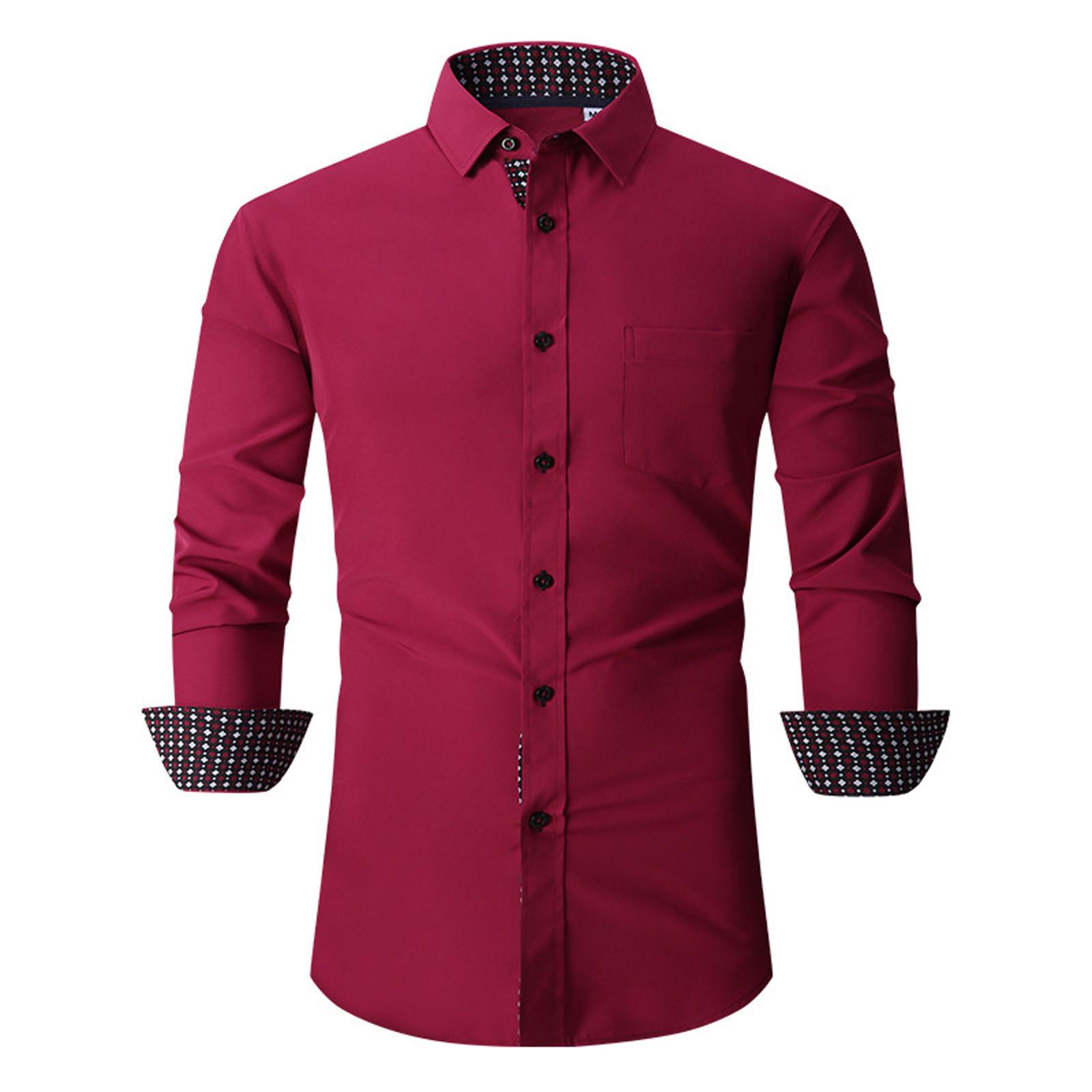 Men Ethnic Color Slim Long Sleeve Shirt Dress Blouse Tops L винний
Men Ethnic Color Slim Long Sleeve Shirt Dress Blouse Tops L винний