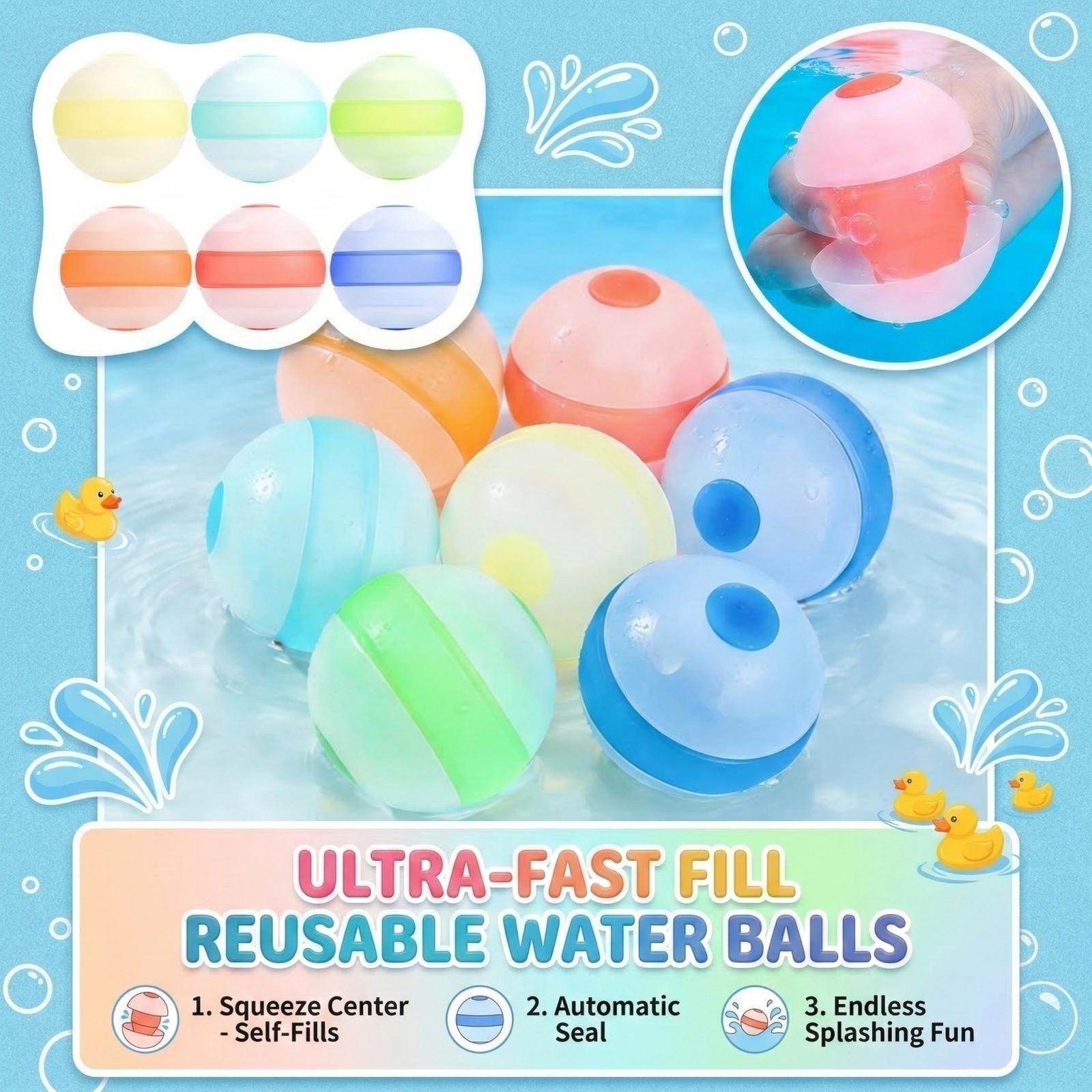 Reusable Water-Balloons — Quick-, Refillable Water Toys For Kids Summer Fun, Outdoor Pool & Water Play One Size
Reusable Water-Balloons — Quick-, Refillable Water Toys For Kids Summer Fun, Outdoor Pool & Water Play One Size