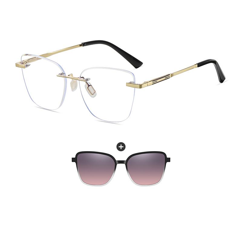 Stylish Alloy Rimless Women s Glasses Frame with Clip-On Polarized Sunglasses Elegant Female Sunshades Eyewear for All-Day Wear
Stylish Alloy Rimless Women s Glasses Frame with Clip-On Polarized Sunglasses Elegant Female Sunshades Eyewear for All-Day Wear
