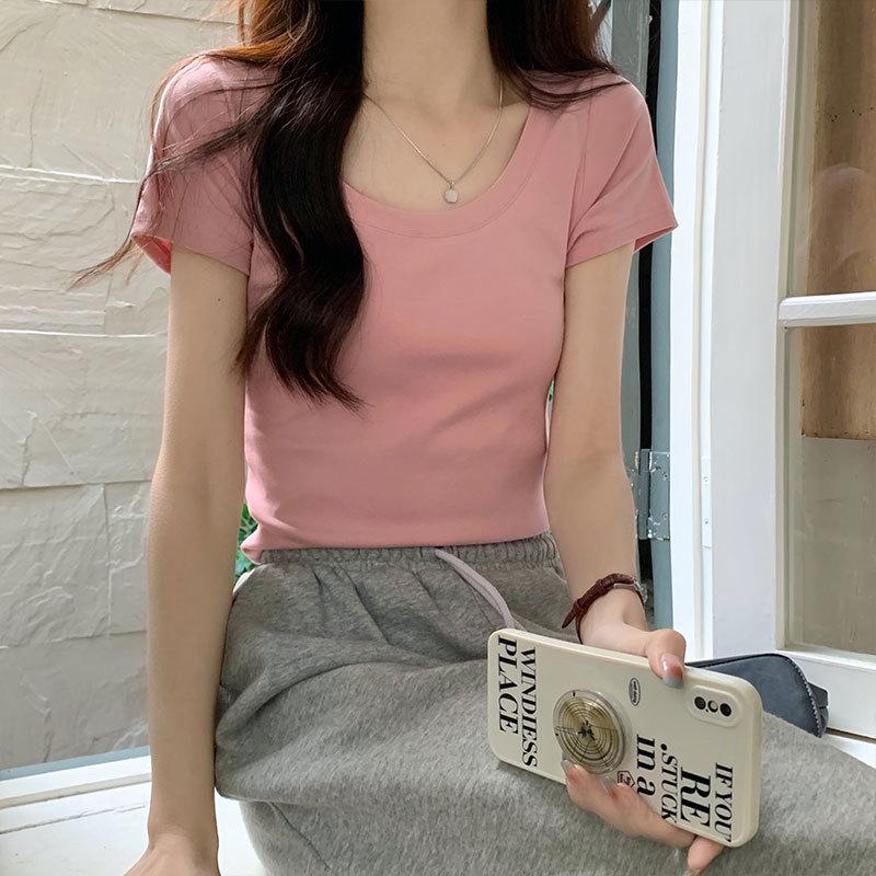 Design Sense Short T-Shirt Women s Crew Neck Elastic Solid Color Versatile Summer Korean Version Casual Skinny Spice Girl Short Sleeve Top XL рожевий
Design Sense Short T-Shirt Women s Crew Neck Elastic Solid Color Versatile Summer Korean Version Casual Skinny Spice Girl Short Sleeve Top XL рожевий
