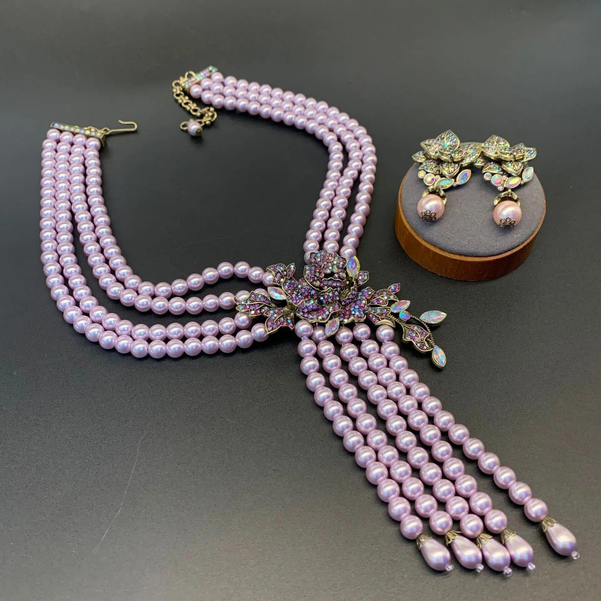 Premium luxury Fantasy purple multi-layer glass beaded necklace Fashion elegant women wedding banquet the best jewelry gift
Premium luxury Fantasy purple multi-layer glass beaded necklace Fashion elegant women wedding banquet the best jewelry gift