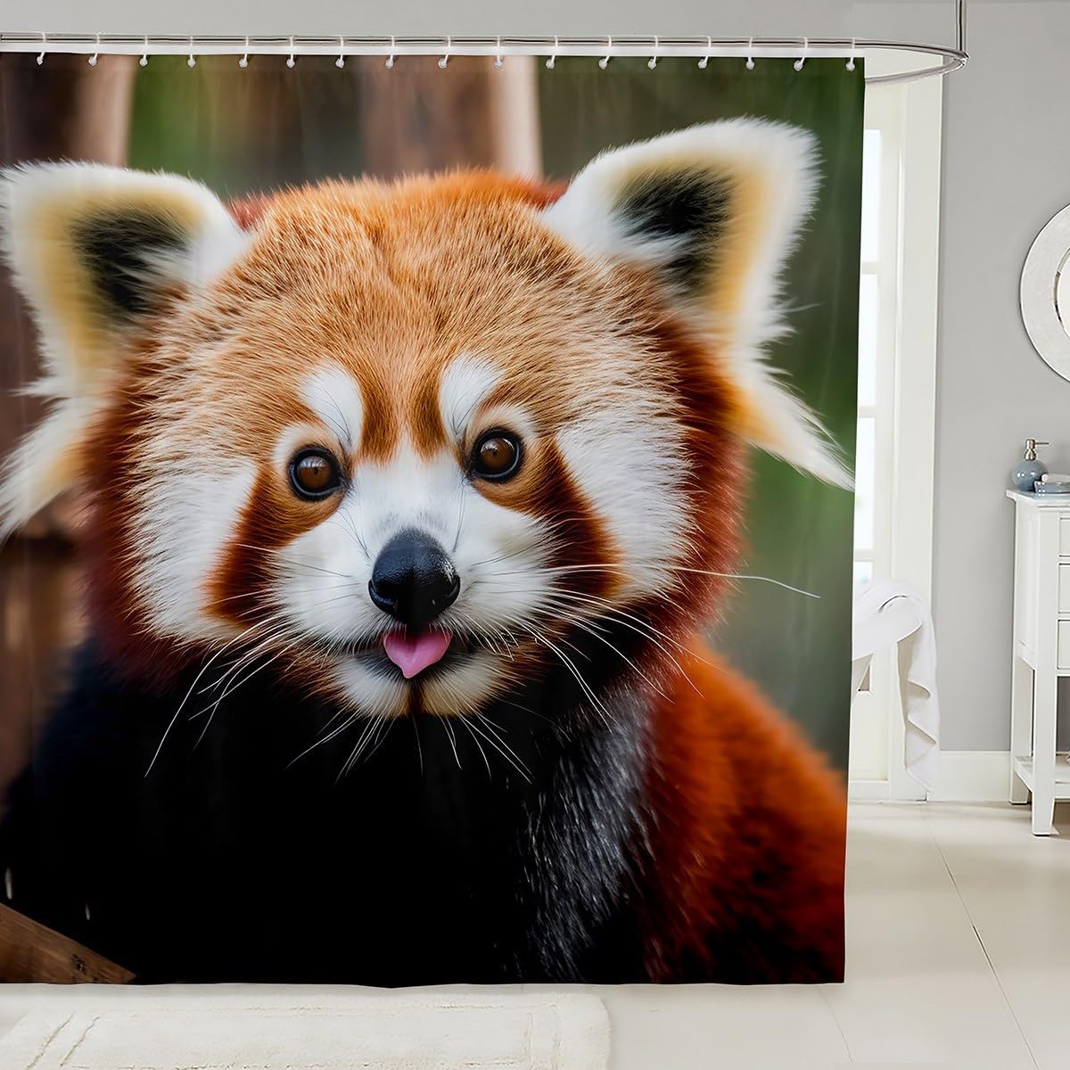 Red Panda Shower Curtain Cute Animal Waterproof For Kids Boys Girls Wild Jungle Wildlife Style Bathroom Decor With Hooks W60H190(CM)-1 Pcs
Red Panda Shower Curtain Cute Animal Waterproof For Kids Boys Girls Wild Jungle Wildlife Style Bathroom Decor With Hooks W60H190(CM)-1 Pcs