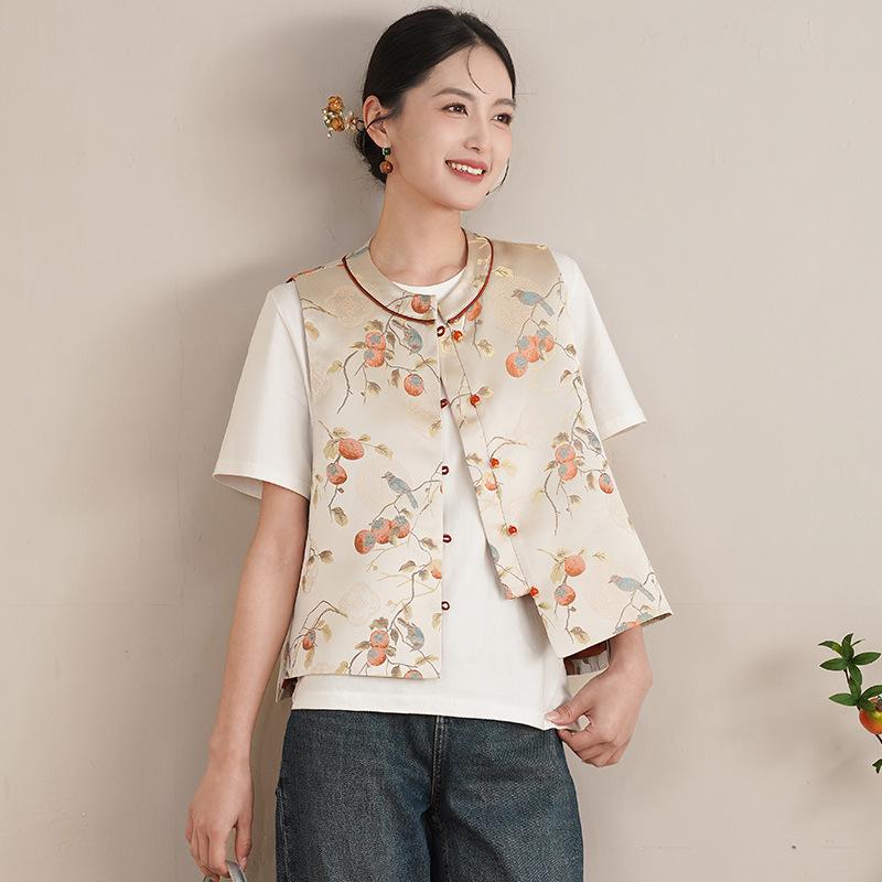 New Chinese Style Ruyi Stand Collar Jacquard Vest - Women s Versatile Spring Temperament Brocade Sleeveless Jacket Medium
New Chinese Style Ruyi Stand Collar Jacquard Vest - Women s Versatile Spring Temperament Brocade Sleeveless Jacket Medium