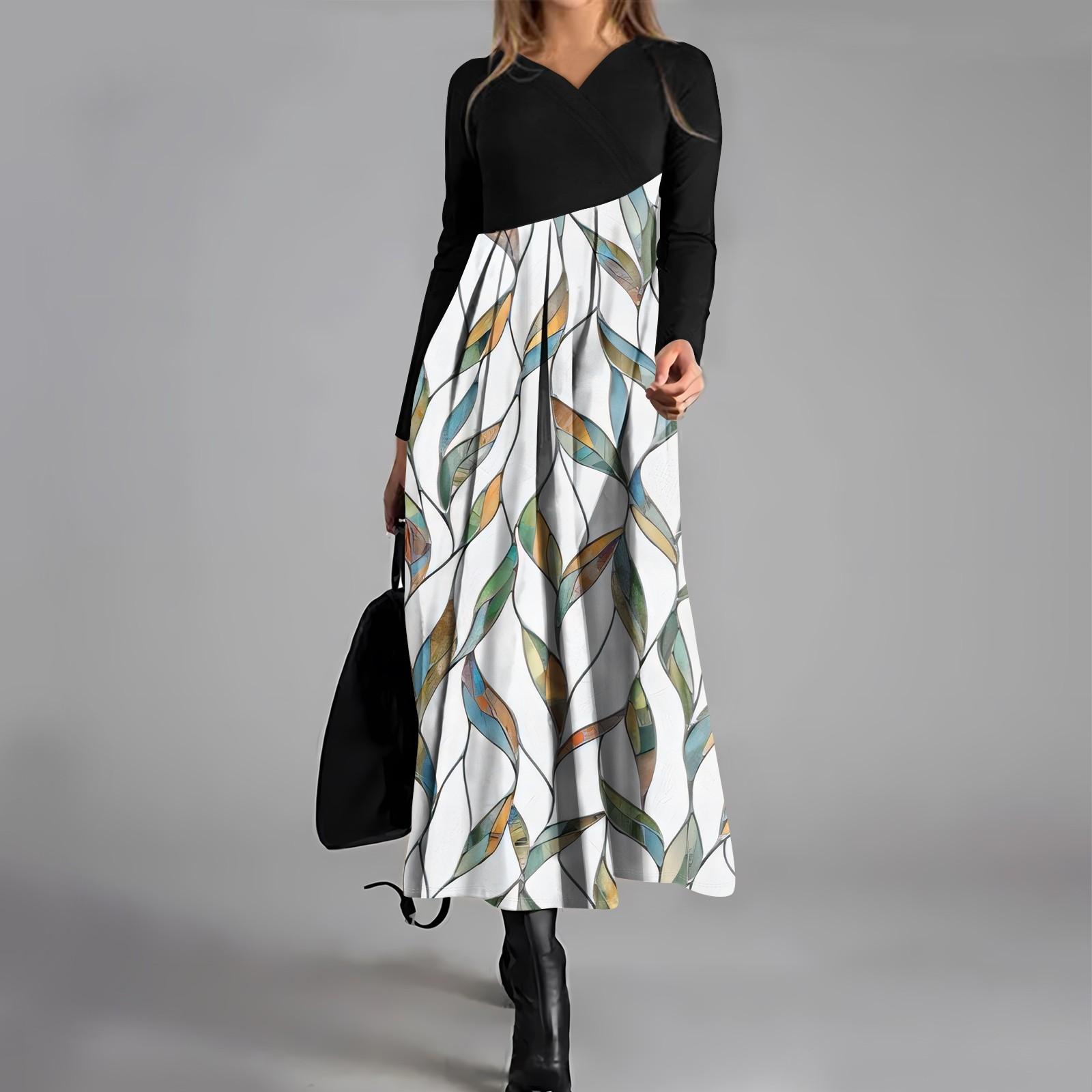 Женское повседневное платье с V-образным вырезом и длинными рукавами, свободное и объемное платье с принтом M
Женское повседневное платье с V-образным вырезом и длинными рукавами, свободное и объемное платье с принтом M