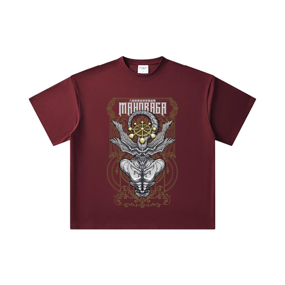 260 GSM Double Yarn 32 Count 100% Cotton Jujutsu Kaisen V42 Mahoraga Print Unisex Heavy Cotton T Shirt 2XL вина червоного кольору
260 GSM Double Yarn 32 Count 100% Cotton Jujutsu Kaisen V42 Mahoraga Print Unisex Heavy Cotton T Shirt 2XL вина червоного кольору