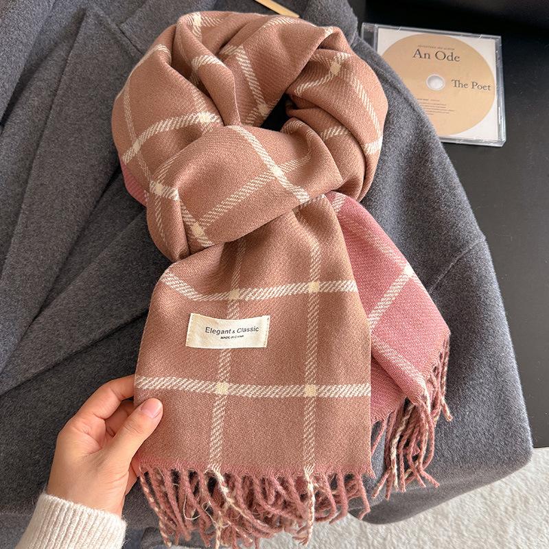 The Striped Checkered Large Shawl Exudes An Elegant and Noble Style. It Is A Warm Autumn and Winter Scarf with A High End Touch for Women 190*45cm
The Striped Checkered Large Shawl Exudes An Elegant and Noble Style. It Is A Warm Autumn and Winter Scarf with A High End Touch for Women 190*45cm