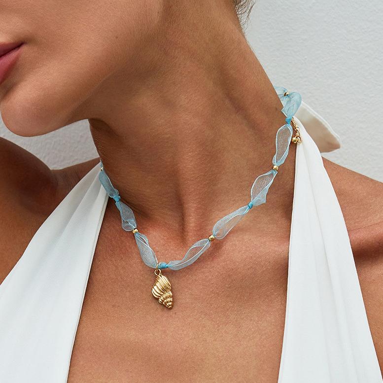Starfish Shell Silk Ribbon Necklace for Women Conch Pendant Elegant Simple Chokers Multicolour Ocean Style Beach Neckl Zircon
Starfish Shell Silk Ribbon Necklace for Women Conch Pendant Elegant Simple Chokers Multicolour Ocean Style Beach Neckl Zircon