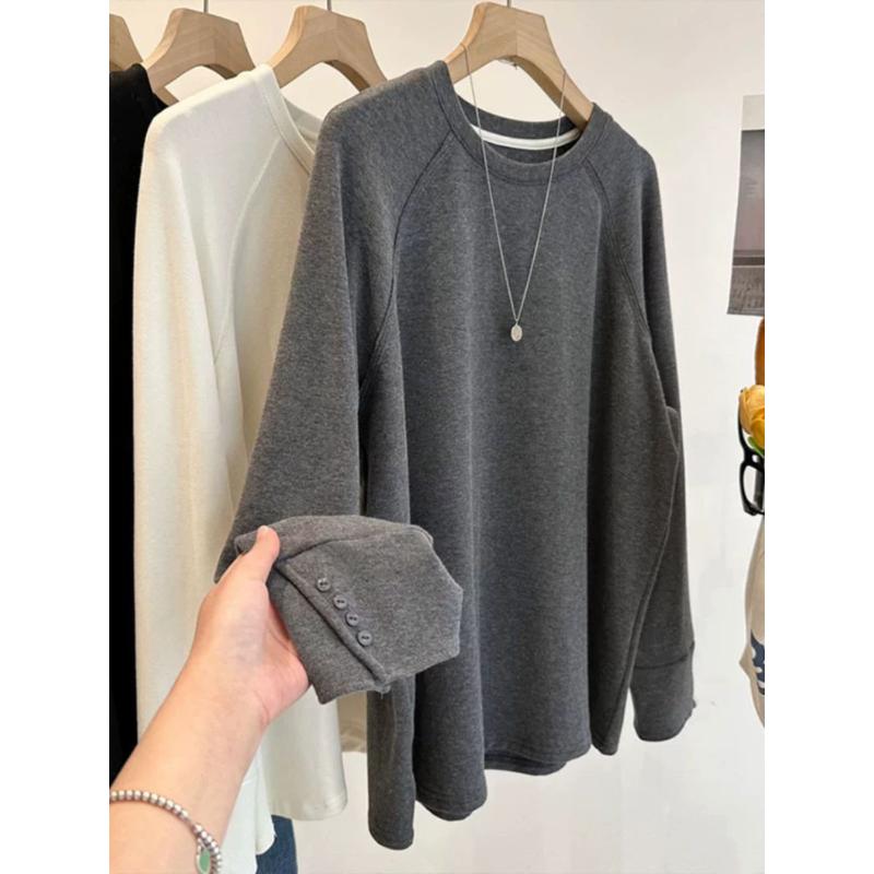 Немецкий бархат с отделкой манжет на пуговицах, футболка с длинным рукавом с начесом, женский осенне-зимний утолщенный базовый топ L серый
Немецкий бархат с отделкой манжет на пуговицах, футболка с длинным рукавом с начесом, женский осенне-зимний утолщенный базовый топ L серый