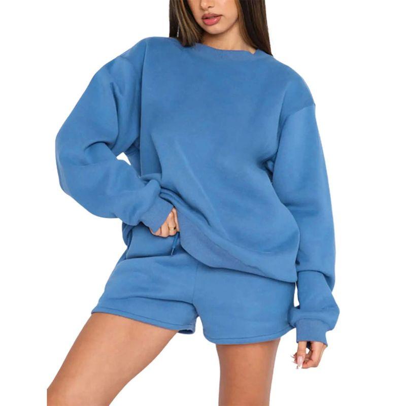 round Neck Loose Hoodie Shorts Set round Neck Loose Sweatshirt Casual Shorts Suit Blue XL
round Neck Loose Hoodie Shorts Set round Neck Loose Sweatshirt Casual Shorts Suit Blue XL