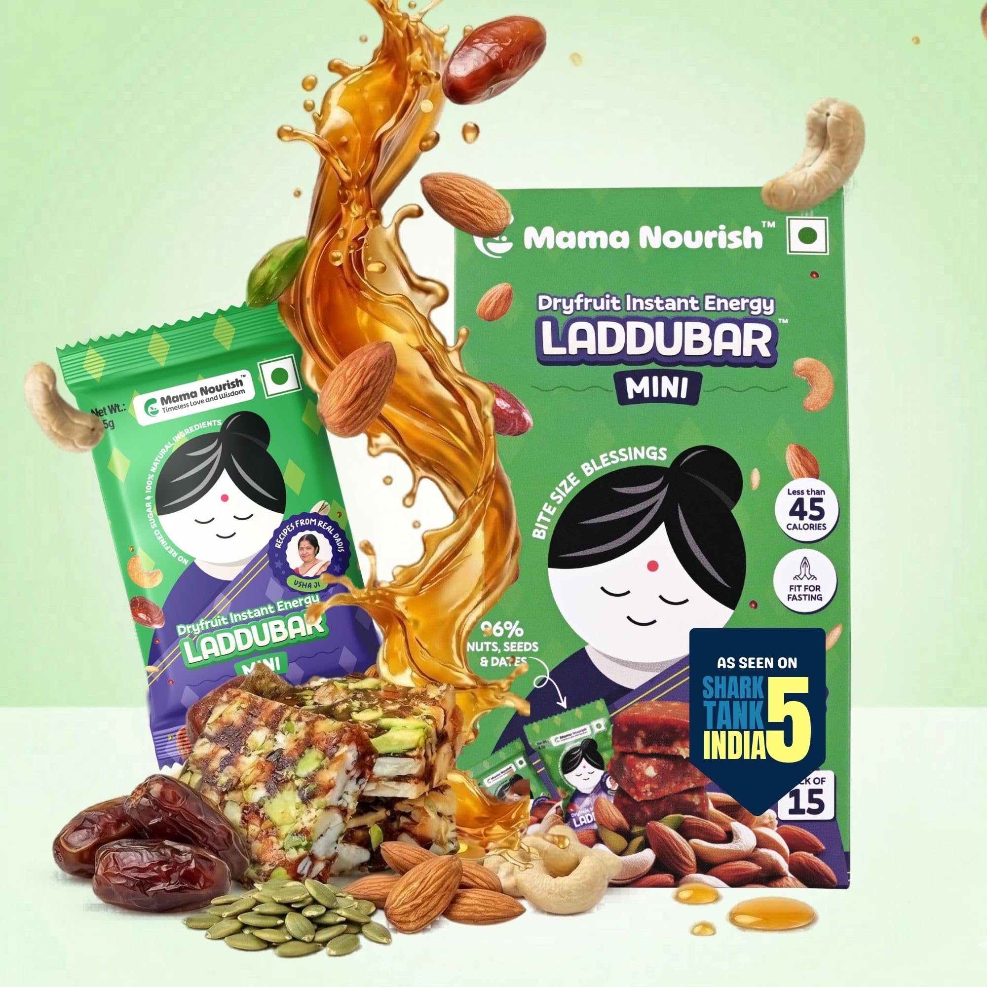 LADDUBAR Minis Dryfruit Date Bites Energy Bars (Pack of 15) | As seen on Shark Tank | No Refined Sugar & No Preservatives | Healthy Dry Fruit Bar |
LADDUBAR Minis Dryfruit Date Bites Energy Bars (Pack of 15) | As seen on Shark Tank | No Refined Sugar & No Preservatives | Healthy Dry Fruit Bar |